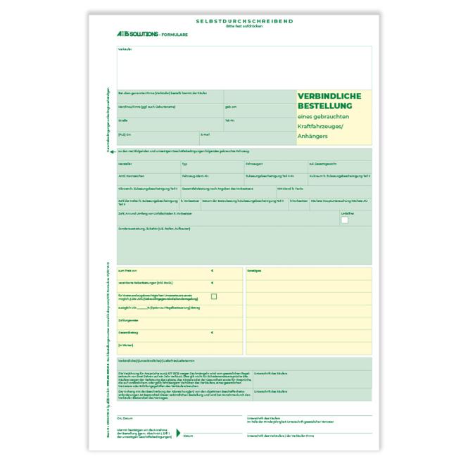 schedule for German car-dealers, 100 piece